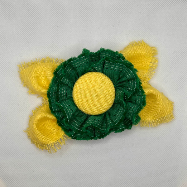 Eclection Yellow and Green Linen Flower Pin/Clip – Eclection Ottawa Online