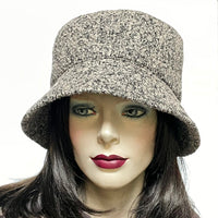 Fanfreluche "Nina" Bucket Hat in Granite Boucle Wool Blend