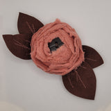 Eclection Cameo Pink and Cocoa Wool Flower Pin/Clip Collection