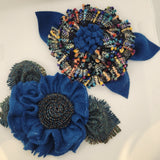 Eclection Klein Blue Wool Flower Pin/Clip Collection