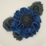 Eclection Klein Blue Wool Flower Pin/Clip Collection