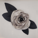 Eclection Silver Satin Rose Pin/Clip Collection
