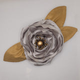 Eclection Silver Satin Rose Pin/Clip Collection