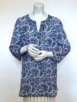 Blue Decorative Print Cotton Traveller Tunic