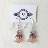 Gaby Lily Bells Flower Lucite Earrings with Silver in 19 Colours