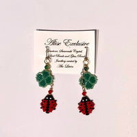 Alise Exclusive 4-Leaf Clover and Lady Bug Earrings in Multiple Colors