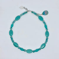 Cirque Classic Necklace Turquoise Howlite, Tinted Agate and Silver