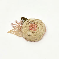 Kunda Art Beige and Blush Cupped Rose Pin Clip