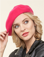 The Basque Beret has the most classic shape and is made of 100% felted wool and finished with rolled edging. Bright Pink - a classic hot pink