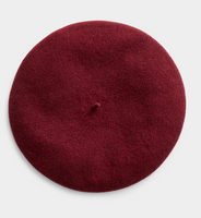 The Basque Beret has the most classic shape and is made of 100% felted wool and finished with rolled edging. Merlot- Deep brownish wine