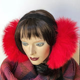 Eclection Ottawa gives you Canadian-made and cozy for winter madness! These long-haired 100% sheepskin earmuffs will have you laughing your way through the February blahs. They are fully lined with short sheepskin on the inside and have lots of nice, warm, fluffy coverage They feature a new suede-covered headband that you can wear as is or turned at 90 degrees for smaller-headed folks. Available in a rainbow of juicy colours and classic neutrals as well. Bright red long haired sheepskin. Black headband 