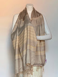Stripes and Diamonds Patterned Scarf Soft Beiges