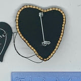Kunda Art Beaded Pin Black with Peach Rose Heart