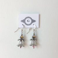 Gaby Lily Bells Flower Lucite Earrings with Silver in 19 Colours