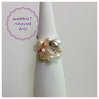 Gaby Fresh Water Pearl Ring with Nylon Thread in 7 Colours