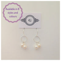 Gaby Silver and Pearl Dangle Earrings in 8 Styles