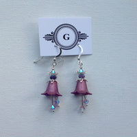 Gaby Lucite Flower Earrings Silver Special Edition in 9 Colours